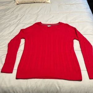 Lightweight red V-neck sweater